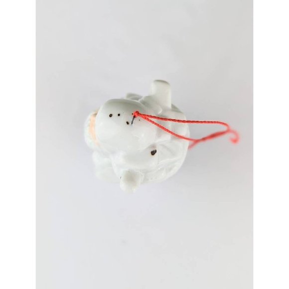 White Ceramic Santa Figurine Ornament | Vintage 4" Santa Ornament - Picture 5 of 5